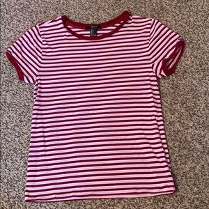 burgundy & pink short sleeve top